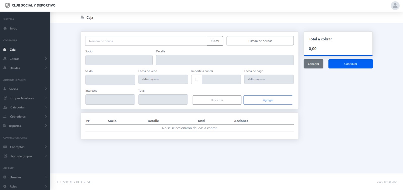 Sistema de caja y pagos