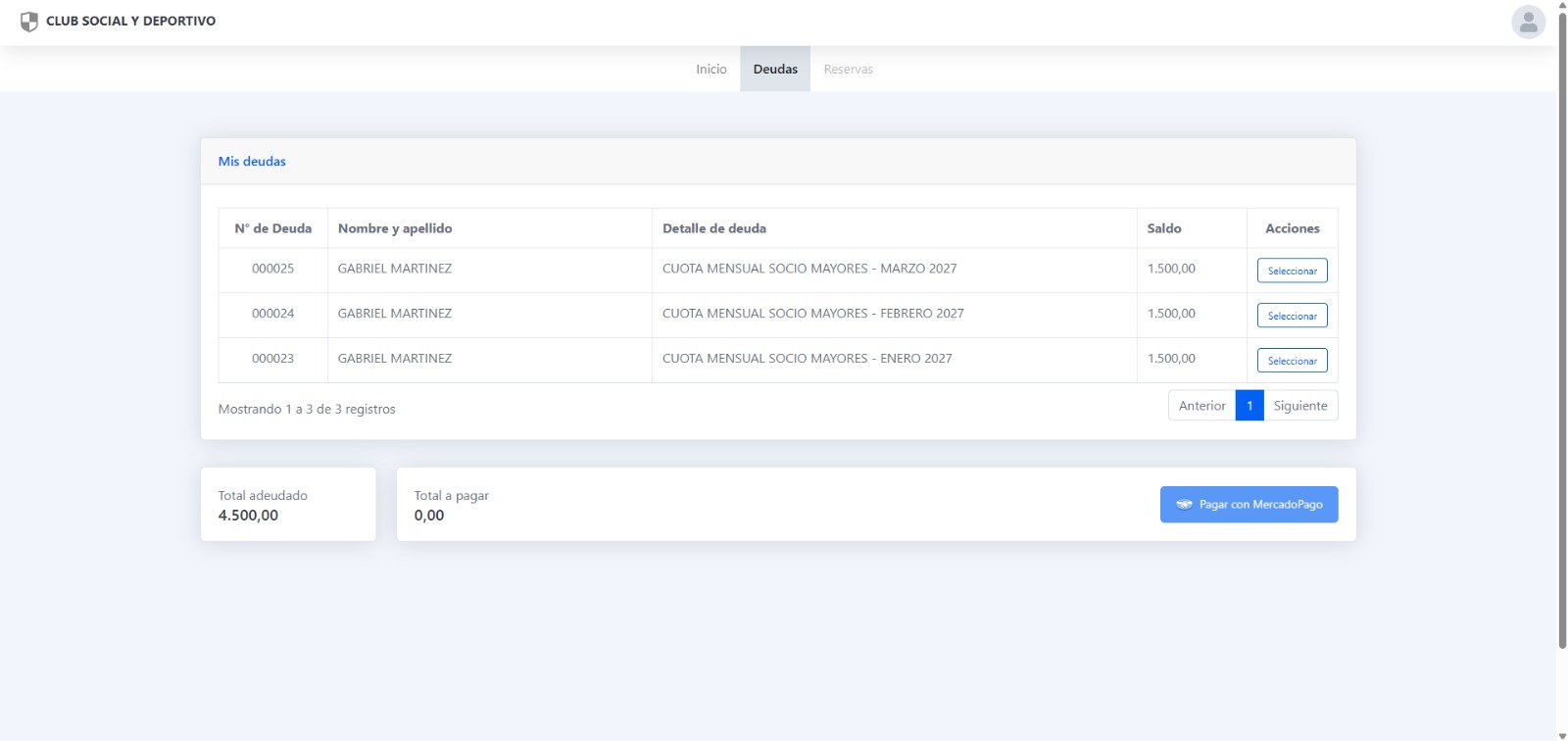 Registro de nuevo socio